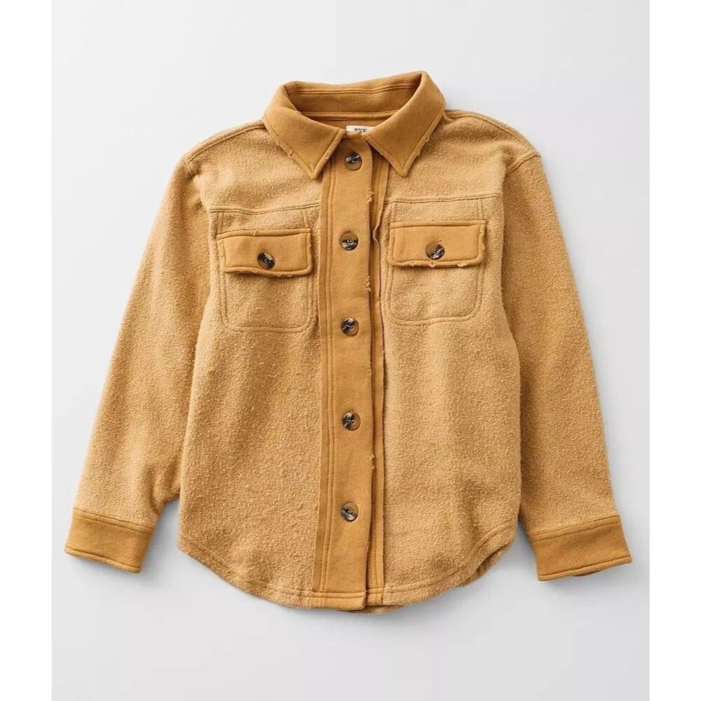 Buckle BKE Youth Girls Reverse Fleece Shacket‎ with Elbow Patches Size Small